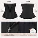 SHAPERX Waist Trainer for Women Corset Shapewear Tummy Control Sport Workout Waist Cincher Body Shaper Zipper and Hooks (Black, S)
