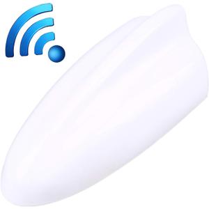 Possbay Universal Car Shark Fin Antenna AM/FM Radio Signal Roof Aerial for Auto SUV Truck Offroad with Adhesive Base White (S-White)