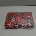 Scottish Tartan Striped Round Tablecloth 48 Inch Red Check Gingham Table Cloth Farmhouse Country Table Cover for Xmas Dining Room Kitchen Party