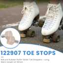 122907 Toe Stops - Natural Rubber Roller Skate Toe Stoppers - Long Stem Length of 30mm