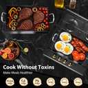 Utheer 25" x 16" Ceramic Nonstick Stainless Steel Griddle for Gas Grill, Charcoal, Large Stove Top Griddle, Non-Toxic, PFAS/PFOA/PTFE Free, Oven Up to 500°F, for BBQ, Camping & Kitchen, Black