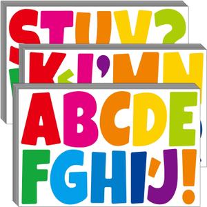 Bemeol Letter Stickers 432 Pieces 36 Sheets Bulletin Board Letters 3 Inch Classroom Alphabet Poster Board Letter for Bulletin Board Display School Decor(Colorful)