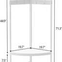 GiftGo Corner Hall Tree with Shoe Bench Entryway Coat Rack with 10 Metal Movable Hooks Freestanding Clothes Rack Shoes Shelf Organizer for Home Office Bedroom (White), 71.3 inches x 18.1 inches x 18.1 inches