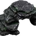 EATAKWARD Gecko Hide Shale Scape Step Ledge, Reptile Cave Hideout Tank Accessories Decorations, Ideal for Reptiles, Amphibians, Leopard Gecko, Lizard, Frogs, Turtle (Black, 8 * 5 * 3inch)