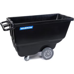 Tilt Truck, 1/2 Cu. Yd. Capacity Dump Cart with Non-Marking 12 Wheels & 5 Casters for Handling, Transporting on Construction Jobsites, 750 lbs, Trash Cart with Wheels DUC12T-NM