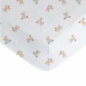 American Baby Company 100% Natural Cotton Fitted Crib Sheet 52" x 28" - Soft, Breathable, Hypoallergenic & Gentle Toddler Bed Sheet, Bear, Neutral for Boys & Girls