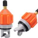 2PACK Inflatable Stand Up Paddleboard (SUP) Pump Adaptor -Universal Standard Schrader Air Valve Adapter Pumping Head Connector Converter for Inflating Boat, Kayak, Surfboard, Bed, Car Tire Orange