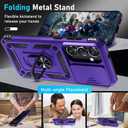 Janmitta Compatible with Samsung Galaxy S26 Case Built in Slide Camera Lens Cover+Screen Protector+Finger Ring Holder Kickstand,Heavy Duty Shockproof Full Body Phone Cover,2026 Purple