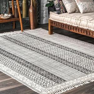 nuLOOM Striped Flatweave Native Area Rug 5x8