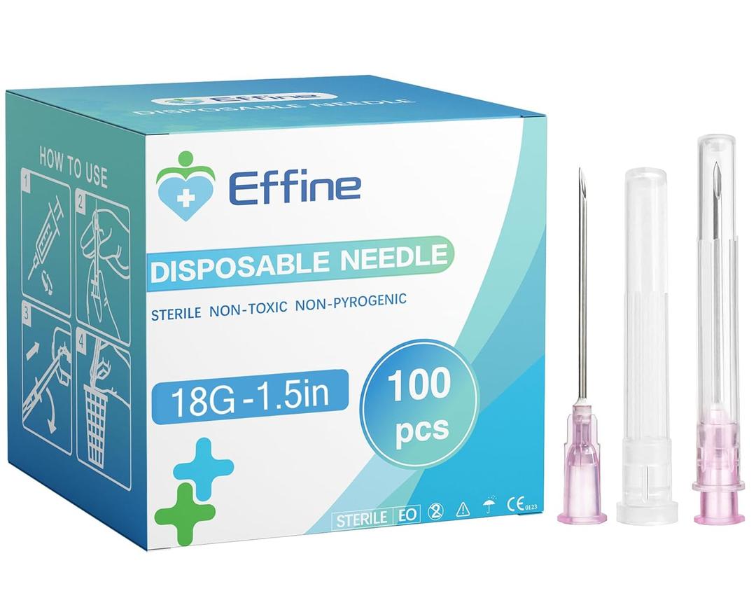 100Packs 18Ga 1.5inch, Lab Dispensing Accessories, Measurement, Refilling Inks (18Ga 1.5inch 38mm)