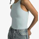 Colorfulkoala Women's High Neck Tank Tops Body Contour Sleeveless Crop Double Lined Yoga Shirts XS