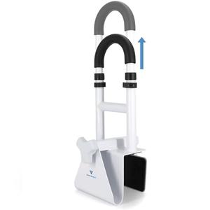Vaunn Medical Bathtub Handle Grab Bar and Safety Rails for Seniors, Height Adjustable Tub Handles, Missing E-Clips