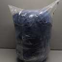 MeMoreCool Square Stuffed Pouf Ottoman Foot Rest, Floor Pouf Foot Stool with Foam Chunk Filling, Soft Stuffed Ottoman Footrest for Living Room, Navy