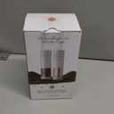 Electric Salt and Pepper Grinder Set Automatic Battery Pepper Mill Shakers Adjustable Coarseness Easy Filling Upgraded Larger Capacity with Led (2 Pack White/White）