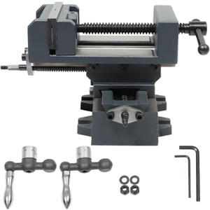 findmall 4 Inch Cross Slide Drill Press Heavy Duty Benchtop Cross Slide Vise X-Y Compound Vise Fit for CNC Milling Machine, Drilling Machine and other Mechanical Equipment