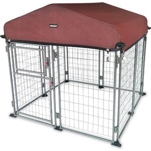 Neocraft My Pet Companion Dog Kennel with Roof Cover (4.5’) - Weather Resistant / Covered / Heavy Duty / Outdoor / Winter Welded Wire Pet Kennel for Medium Sized Dogs - Easy to Assemble