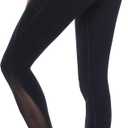 AFITNE Womens High Waist Mesh Yoga Leggings with Side Pockets, Tummy Control Workout Squat-Proof Yoga Pants (Black)