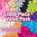 1000 Pieces Friends Pastel Building Block Bricks - 10 Colors, 9 Shapes & 54 Roof Pcs - Compatible & Tight Fit w All Major Brands - Great for Activity Tables & Creativity at Home - Kids Birthday Gift