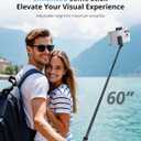 Selfie Stick Travel Tripod for iPhone Wireless Remote for Selfies, Extendable Selfie Stick for iPhone, iPhoneTripod for Video Recording, 60 inch, Black
