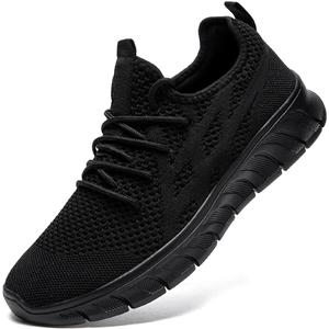 Women's Running Shoes Lightweight Walking Sneakers Tennis Athletic Lace Up Gym Casual Fashion Fitness Sports Soft Sole Mesh Workout Comfortable (8, Black)
