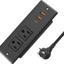 Recessed Power Strip, Flush Mounted Drawer Outlet with PD 20W Fast Charging USB-C Ports, Recessed Outlet for Conference Rooms, Office Tables, Furniture, 6.5FT Cord (ETL Listed)