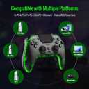 BETMI Wireless Controller for PS-5,Pro/Slim/PC, with Hall Effect Joystick & Trigger/Macro/Turbo/RGB Light/3.5mm TRRS Audio Jack/Speaker/Mute Button/6-Axis Gyro/Dual Vibration/Touchpad (Black/Clear)