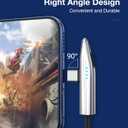 240W USB C Cable, Right Angle USB C to USB C Fast Charging Cable with Unique Aircraft Shape, Round Nylon Braided Type C Cable, C to C Charging Cords for iPhone 16 15 Series/Samsung/Laptop, 6FT