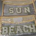 2 Pcs Boho Straw Clear Makeup Letter Pouch, Sunscreen SPF Bag Pouch, Waterproof Beach Toiletry Bag Accessories for Women