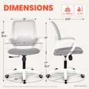 NEO CHAIR Office Desk Ergonomic Computer Mesh Chair with Lumbar Mid Back Support Adjustable Height Swivel Rolling Wheels Comfy Task Vanity Chair for Home Bedroom Study (Grey), 23 inches x 22.8 inches x 39.5 inches