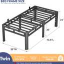 Twin Size Bed Frames 24 Inch Tall,Double Layer Heavy Duty Metal Platform | Easy Assembly,Noise Free,2in1 Base,4000lbs Capacity,6 Mattress Stoppers,Round Corner Legs, 20"Storage Space,Headboard Holes