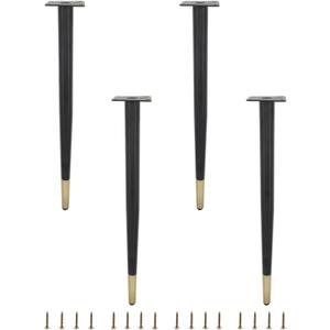 4 Pack Furniture Legs, Round Tapered Furniture Feet, Heavy Duty Metal Foot for Sofa Cabinet Cupboard Bar Bed Table Chair Couch Ottoman Dresser Desk Home DIY Projects (55cm/22 Height) (Black Gold)