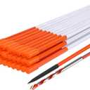 Driveway Markers 48 inch 20pcs, 5/16” Dia 4FT Snow Stakes with Reflective Tape, Highly Visible for Parking, Walkways, Snow Markers, 4FT Orange Fiberglass Poles Reflectors Markers with Steel Drill Bit
