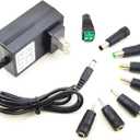 12V 2A Power Supply AC Adapter Replacement with 8 Tips, Regulated 12 Volts 2000mA Cord Charger for LED Strip Light CCTV Security Camera GPS Webcam Router BT Speaker DC12V Transformer