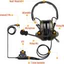 Retevis EHK007 Tactical Headset,Hunting & Shooting Earmuffs with Mic,Sound Amplification,Noise Reduction Walkie Talkie Headset,Compatible with Baofeng UV-5R BF-F8HP PRO AR-5RM RT22 RT86 RT68(1 Pack)