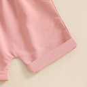 Sejardin Baby Girl Summer Outfit Infant Letter Print Short Sleeve T Shirt Tops and Stretch Shorts 6 12 18 24M 2T Girl Clothes (Beige)