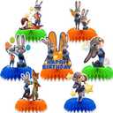 7Pcs Cute Animal Honeycomb Table Centerpiece, Movie Themed Party Supplies, 3D Cartoon Desktop Decorations, Birthday Party Decorations Supplies