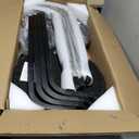 Swivel Bar Stools Set of 2, Counter Height Backless 26 Bar Stool, Fabric Upholstered Seat, Sturdy Wood Legs and Metal Footrest, Mid-Century Modern Island Stools for Home Bars (Black, 30 IN)