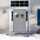 Thermal Door Curtain Fits Doors Size 32.5"x82"Curtain Size 35.5"x84", Magnetic Insulated Curtain Side Open, Visible Panels,Keep Warm in Winter Cool in Summer,Diamond Pattern,Gray