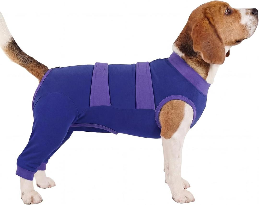 Lelepet Dog Surgery Recovery Suit for Rear Legs, Soft Dog Pants to Prevent Licking, Adjustable Long Sleeve Pet Onesie Pajamas for Dogs, Cone Alternative Leg Sleeve Bodysuit for Dogs After Spay/Neuter L