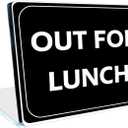 OUT FOR LUNCH Sign, Out to Lunch Sign for Desk, At Lunch, On Lunch, Lunch Break Small Sign for Office Desk Office Use, Will Be Right Back, Office Desk Accessories for Women & Men-8 X 6 inches