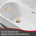 PRIMSOPH Tip-Toe Tub Drain Trim Kit with One Hole Overflow Faceplate Conversion Kit Assembly Universal Fine Coarse Thread Replacement Brushed Gold