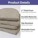 IPYNBAP Chair Cushions for Dining Chairs, Kitchen Chair Cushions, 16'' x 16'' x 2'', Non Slip Indoor Seat Cushions, Chair Pads for Dining Chairs with Ties & Removable Cover, Set of 6, Khaki