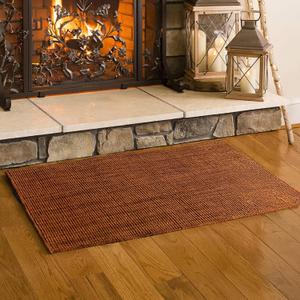 Plow & Hearth Dalton 2x3'6" Fireproof Hearth Rug | Paprika | Wool Blend Fireplace Mat | Protect Home Dcor Hardwood Floor and Carpet from Sparks and Embers Wood Stove