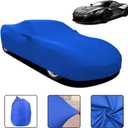 WinPower Indoor Sports Car Cover 177-189 Inch Stretch Dustproof Protection Full Car Cover for Underground Garage Car Show, Blue