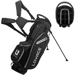 14-Way Golf Stand Bag, Lightweight Golf Bag with Stand for Men and Women (Black)