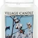 Village Candle Pure Linen Large Glass Apothecary Jar, Scented Candle, 21.25 oz., White