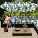 4PCS Patio Cushion Seat Covers Waterproof, Heavy-Duty Oxford Fabric, Sofa Slipcovers with Zipper, Washable & Non-Slip Replacement for Outdoor Furniture (25.6 * 25.6in,Leaf A)