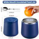 20oz Insulated Vacuum Food Jar with Buckle Lid, Soup Thermo for Hot Food Kids, Wide Mouth Leakproof Stainless Steel Lunch Container with Spoon-Blue