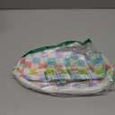 DYSHAYEN Travel Makeup Bag with Compartments Clear Coated Cosmetic Bag for Women, Waterproof Portable Open Flat Toiletry bag Rainbow Gingham