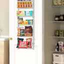 VEVOR Over the Door Pantry Organizer, 6-Tier Pantry Organization and Storage, Heavy-Duty Steel Hanging Spice Rack, Adjustable Wall Seasoning Shelves, for Home Kitchen Laundry Room Bathroom, White